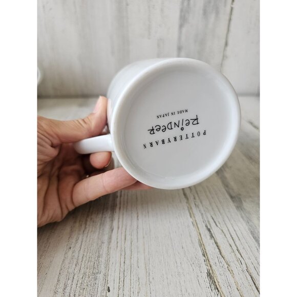 Pottery Barn blitzen reindeer deer mug cup Xmas decor wine champagne - Picture 5 of 5